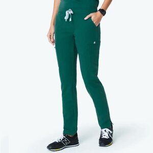 Figs Yola Skinny Scrub Pants Scrunch Back Hunter Green LT